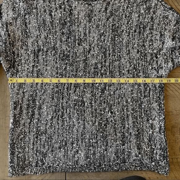 Chico's Black Heather Tone Sweater with Sequin, Size 8 - Picture 6 of 9